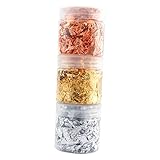VICASKY Blattgolddekoration Metallische Folienflocken Nageldekoration Party Nägel Dekorationen Schmuck Nagel Dekoration Nagelfolie Für Aufkleber Nagelkunst-dekore Goldfolie