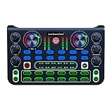 Hasaller Soundkarten Vielseitige Audio-Mixer Professionelle Live-Sound-Karten Mixer Gaming Audio Mixer für Streaming Podcasting USB-Audio-Schnittstelle mit DJ-Mixer Rauschunterdrückung für Smartphone