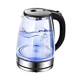 Cabilock Wasserkocher Wasserkocher Elektrischer Teekessel Wasserkocher Aus Glas Wasserkessel Black