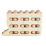 Eierablage Für Kühlschrank - 4-Etagen Automatisch Rollender Kühlschrank-Eierhalter | 30 Eier Fassungsvermögen Rutschfeste Box Für Küche Picknick Vorbereitung