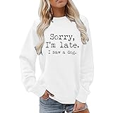 -Langarm-Sweatshirt mit Rundhalsausschnitt und Buchstabendruck Bettjacke