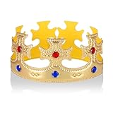 Königskronenhut,Krone König,Krone Mittelalter König,Geburtstag Königskrone Hüte,Goldene Königskronen für Erwachsene,Kronen Partyhut für Königin Prinzessin Märchen Adel Accessoire Kostüm Karneval