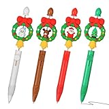 Generisch Weihnachts Retractable Stifte,4 Stück Cartoon Ausziehbar Schreibwaren - Weihnachts-Elch-Stifte - für Journaling Annotieren Party Schule Lehrer Kinder Erwachsene Büros Planer