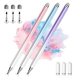 Tablet Stift Stylus Pen 2-in-1 Touchscreen Stift, Eingabestift für iPad, iPhone, Android Tablets & Smartphones, Kompatibel mit Surface, Chromebook, Huawei, Xiaomi – 3er-Pack Blau, Pink, Lila