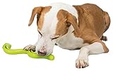 TRIXIE robuste SNACK-SNAKE, TPR, 42 CM, GRÜN, Beschäftigung durch befüllen von Snacks, Kauartikel und Cremes - 34949
