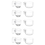 10 Stück Aquarium Pflanzenhalter mit Saugnapf, Aquarium Deko aus Acryl Wasserpflanzentopf Lebendfutter Aquarium Zubehör für Wurm Feeder Boden Futterschale