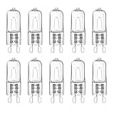 10 Stück G9 28W Halogen Leuchtmittel Dimmbar, Warmweiß 2700K 370LM Halogenlampen 230V, G9 Kapsel Glühbirnen für Backofenlampe, Mikrowellen, Deckenleuchte, Leuchter