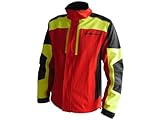 Sägenspezi Forstjacke S1 Ultra Größe XXL 2XL rot/neon gelb schmutz- und wasserabweisend wetterfest winddicht atmungsaktiv