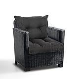 Best Wool Lounge Kissen für Rattan Gartenmöbel Set - Loungekissen für Stuhl - Hochwertiges Polypropylen - Inkl. Sitzkissen 50x50 + Rückenlehne 50x40