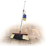 Novaliv Zimmerbesen mit Stiel ROSSHAAR Mischung Besen weiche Borsten Schrankbesen mit Teleskopstiel Gemischter Rosshaarbesen Besen für Laminat und Parkett Rosshaarbesen Naturborsten Stubenbesen