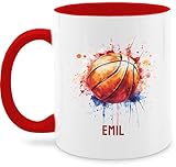 Tasse Tassen 325ml - Basketball - Ball Watercolor personalisiert - Gadget Training Zeug - 325 ml - Rot
