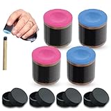 Tkxjry 4 Stück Pool Queue Würfel, Snooker Kreide, Kreide Für Billardqueues, Kommt mit 4 Aufbewahrungsboxen, Billardkreide, Billard Pool Queue Kreide, für Home Bars Turniere Spiele(Rosa + Blau)