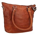 Gusti Shopper Leder - Therese Handtasche Damen Umhängetasche Vintage mit Reißverschluss Shopper Lederhandtasche Damen Leder