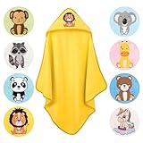 LAYNENBURG Premium Kapuzenhandtuch Baby - Badehandtuch aus 100% Baumwolle - Oeko TEX - Handtuch mit Kapuze für Neugeborene & Kinder - Badetuch, Babyhandtuch Mädchen, Jungen (Löwe 80 x 80cm)