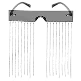 VALICLUD Party-sonnenbrille mit Künstlichen Diamanten und Tassel Stylische Unisex-gläser für Erwachsene Glamouröse Bühnen Partyausstattung Modische Graue Linse Langlebig und Auffällig