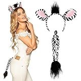 Boland - Kostüm-Set, Haarreif mit Ohren und Schwanz, Tier, Tiara, Zoo, Dschungel, Kostüm, Karneval, Mottoparty, Accessoire
