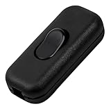 1 Stück Schnurzwischenschalter,Kabelschalter 2 Polig,Zwischenschalter,Stromschalter,Schnurschalter,Lampenschalter,Schalter Lampe Anschlusskabel Kleingeräte oder Lampen 250 V, 6 A- Schwarz