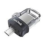 SanDisk Ultra Dual USB-Laufwerk m3.0 USB-Micro-Anschluss, Smartphone Speicher 128 GB (Mobiler Speicher, USB m3.0, versenkbarer Doppelanschluss, 150 MB/s Übertragungsraten, USB 3.0 Stick)