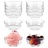 WOPPLXY Glasschüssel 12er Set, 325 ml Salatschüssel Glas, Stapelbare Dessertschalen Glas für Eiscreme, Obst, Joghurt, Müsli, Salat (Transparent)