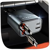LISEN 4 in 1 Zigarettenanzünder USB C 69W Einziehbares Auto Ladegerät, Muttertagsgeschenk Mama Geschenke für Frauen, Wohnmobil Accessoires Car Gadget Auto Zubehör Innenraum für iPhone 16 Pro Max