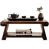 Meditationstisch Altar Bodentisch Im Japanischen Stil Faltbarer Niedriger Tisch Für Boden Sitzen Antiker Teetisch Einfacher Niedriger Tisch Wohnzimmer Couchtisch (Color : Brown, S : 50x30x20cm)