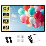 60-300 Zoll Faltbare Beamer Leinwand, 16:9 HD Tragbare Projektionsleinwand Anti-Falten Projektor Leinwand für Heimkinos, Camping, Büros(300in(663x373cm))