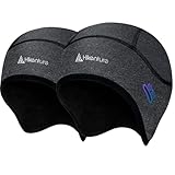 HIKENTURE Wintermütze 2er Pack, Winddichte Fahrrad Mütze Winter, Warm Bike Cap, Helm-Unterziehmütze Herren/Damen für Fahrradhelm Skihelm Kletterhelm Radfahren-D1
