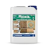 Roxil Holzschutzflüssigkeit 5L - Bis zu 10 Jahre Witterungsschutz und Hydrophobierung für Weichholz und gealtetes Hartholz - Geeignet für Holzmöbel, Gartenmöbel