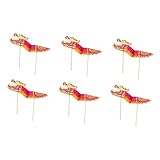 Gogogmee 10 Sätze Unvollständiges DIY Drachen Bastelset für Manuelles Materialset zum Selbermachen Chinesischer Papierdrache mit Glatten Kanten Kreativspielzeug für Geburtstags und