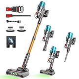 oryzom Ultra-starker Akku-Staubsauger mit automatischer Stauberkennung/Bis zu 40 Minuten Laufzeit/Beutelloser Staubsauger für Teppiche, Hartböden & Tierhaare 550W