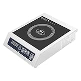 Induktionskochplatte,Professioneller Induktionsherd 3500W – Kommerzieller Edelstahl-Kochfeld mit 11 Stufen & 24h Timer (30x30cm) für Restaurants, Camping (220V, EU-Stecker)