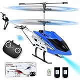 IEEILULU Helikopter ferngesteuert, RC Hubschrauber, 2.4G Hubschrauber Ferngesteuert mit LED-Licht, RC Heli mit Schwebefunktion, Indoor Spielzeug Geschenk für Jungen Mädchen Erwachsene,Blau