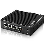 Sharevdi Firewall Micro Appliance, 4*In-tel i225 2.5Gbe NICs, In-tel Pentium N3700 4 Cores/4 Threads,SSD Dual HDMI/USB3.0/RS232 COM, AES NI, Kompatibel mit OPNsense (8 G 128 G/COM)