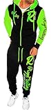 Herren Fitness Jogginganzug Sportanzug Trainingsanzug A. Royal Sailing (M Schwarz-Grün)