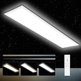 Oraymin LED Panel Deckenleuchte 100x25CM mit Fernbedienung, 30W 3300LM LED Deckenlampe Dimmbar, Speicherfunktion, 3000K-6500K Warmweiß-Kaltweiß TageslichtLampe für Wohnzimmer Schlafzimmer Küche Büro