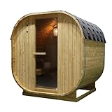 CANADIAN SPA CO. Luxus-Fasssauna, hybride Sauna mit Infrarotkabine und elektrischem Saunaofen, 1842 x 1200 x 1945 mm, Dampfsauna für zuhause aus erstklassigem Fichtenholz