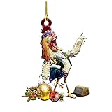 The Office Ornament Amazing Christmas Chicken Acryl Flacher Anhänger Weihnachtstag Dekoration Anhänger Weihnachten Zuhause Auto Rucksack Anhänger Anhänger Geschenk Kristall for Kronleuchter ( Color :
