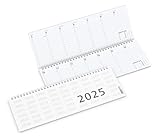 Geiger-Office- Tischquerkalender 2025 Signal, 1 Woche auf 1 Seite, 30,5 x 10,5 cm, 64 Seiten, Deckblatt und stabile Rückwand, Wire-O-Bindung, Business-Kalender
