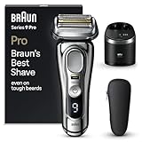 Braun Series 9 Pro Premium Elektrorasierer mit 4+1 Scherkopf, Rasierer Herren Elektrisch, ProLift Trimmer, 5-in-1 Reinigungsstation, Made in Germany, Wet&Dry, 9486cc, chrom
