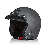 ORIGINE Motorradhelm Jethelm Vintage Rollerhelm Retro ECE-Zertifizierung (Scacco Silver Matt,M)