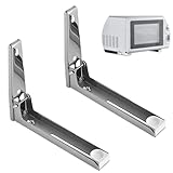 Tel Charme * 2 STK Mikrowellenhalterung Wand aus Edelstahl - Universal Mikrowellenhalterung mit Ausziehbaren Armen, Faltbar & Versenkbar - Für Mikrowelle und Backofen (Silbrig)