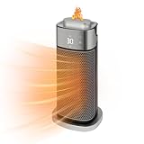 2000W ECO-Modus Elektrische Heizgeräte mit PTC-Heizelement, 15-35℃ Einstellbare Temperatur Heizlüfter mit Luftbefeuchter, 70°Oszillation Freistehend Elektrische Heizung mit Zeit (12H)