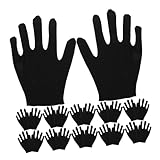 OUNONA 12 Paare Baumwollhandschuhe Langlebige Schützende Arbeitshandschuhe für Industrie Garten Schmuckprüfung und Outdoor Atmungsaktiv Waschbar Hautfreundlich Schwarz
