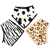 LIOOBO 3 Stück Speicheltücher Verstellbar Dreieckslätzchen für Neugeborene Babys Sabberlätzchen Bandana Lätzchen für Zahnende Kleinkinder