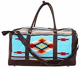 CHALLENGER Southwestern Große Weekender Reisetasche Western Duffle Bag Boho Reisetasche - Weekender 100% Rindsleder Western Handgewebte Wolle Reise Weekender Duffel Tasche 103RT23