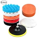 NBODY 8 Stück 150mm (6 Inchs) Polierset Polierschwamm Set Poliermaschine Schwamm Auto polieren für Sauber machen Lackpflege Poliermaschinen