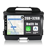 YUNTX Android 10 Autoradio für KIA SPORTAGE (2010-2015) Radio mit GPS Navi Unterstützt Bluetooth | DAB+ | USB | Carplay | WiFi | 4G | MicroSD | 2 Din | 8 Zoll | MirrorLink | RDS