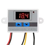 RUIZHI XH-W3001 Digital LCD Display Temperaturregler, DC 12V 120W Thermostatschalter mit Wasserdichter Sonde Microcomputer Thermostat