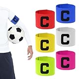JJUNW 6 Stück Fußball Kapitänsbinde, Verstellbare Fußball Armbinde für Kinder und Erwachsene, Multicolor Gummizug Elastic Kapitäns Armbinden für Viele Sportarten(6 Farben)
