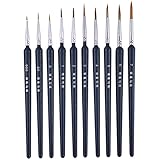DOITOOL 10Er-Set Pinselset acrylbilder acrylstifte Steine bemalen Drawing Pen maleranzug Watercolor Pen Miniatur Malerei Nail Art Zeichenstift Mehrzweck-Liner-Stift-Pinsel hölzern Blue